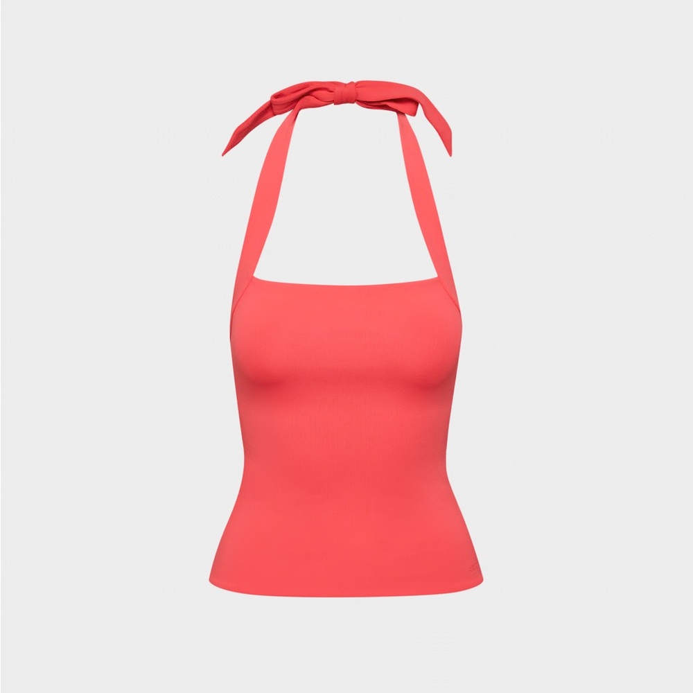 Aritzia Original Contour Halter Top Flashing Red